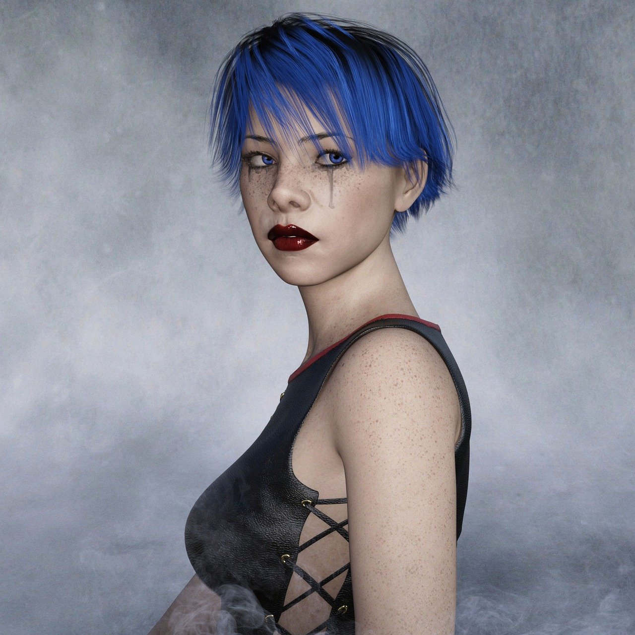 girl with blue hair avatar